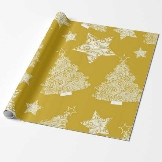Tannenbaum-Muster Geschenkpapier (Ungerollt)
