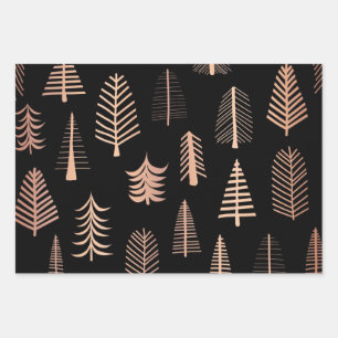 Tannenbaum-Muster Geschenkpapier Set