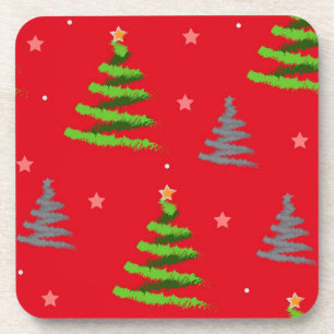 Tannenbaum-Muster Getränkeuntersetzer