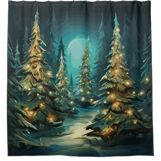 Tannenbaum Radiance Duschvorhang (Vorderseite)