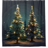 Tannenbaum Radiance Duschvorhang (Vorderseite)