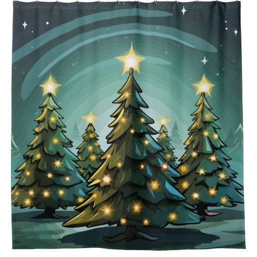 Tannenbaum Radiance Duschvorhang (Vorderseite)