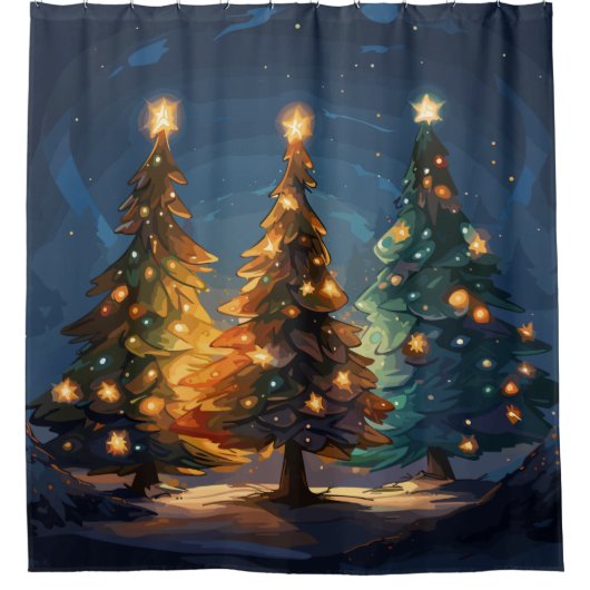 Tannenbaum Radiance Duschvorhang (Vorderseite)