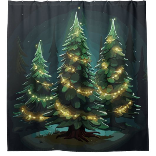 Tannenbaum Radiance Duschvorhang (Vorderseite)