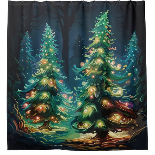 Tannenbaum Radiance Duschvorhang (Vorderseite)