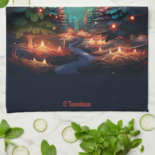 Tannenbaum Radiance Geschirrtuch (Gefaltet)