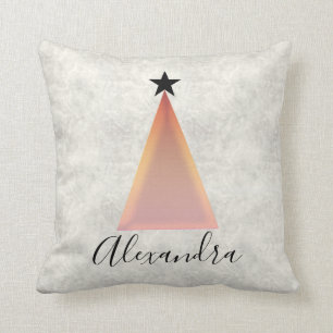 Tannenbaum-Rose-Gold-Marmor-Name Kissen