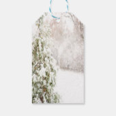 Tannenbaum-Schneefeiertag Geschenkanhänger (Rückseite)