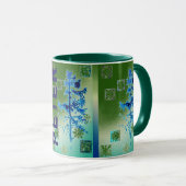 Tannenbaum & Schneeflocken & Ihr Name Tasse (VorderseiteRechts)