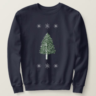 Tannenbaum-Schneeflocken-Winter-Illustration Sweat Sweatshirt