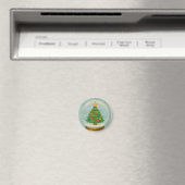 Tannenbaum-Schneekugel in Wasserfarben-Winter Magnet (In Situ (Geschirrspüler))