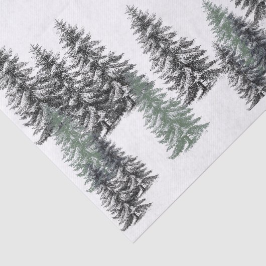 Tannenbaum Schwarzer Kiefer Grünbuch zu Weißfäden Seidenpapier (Ausschnitt)