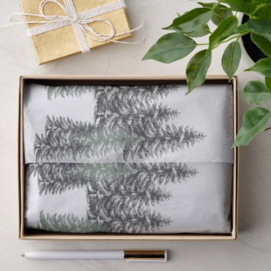 Tannenbaum Schwarzer Kiefer Grünbuch zu Weißfäden Seidenpapier (Geschenk)