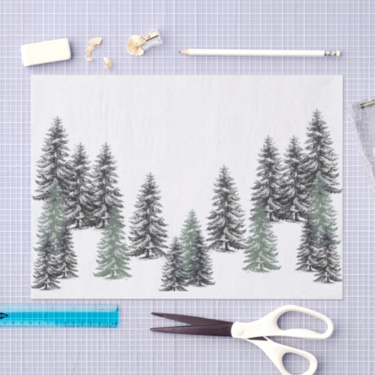 Tannenbaum Schwarzer Kiefer Grünbuch zu Weißfäden Seidenpapier (Handwerk)