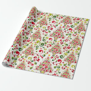Tannenbaum-Swirls Geschenkpapier