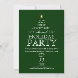 Tannenbaum Typographic Emerald Holiday Party Einladung