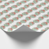 Tannenbaum und rotes Schleifenmuster Geschenkpapier (Ecke)