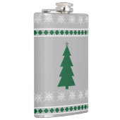 Tannenbaum- und Schneeflockenmuster, Flachmann (Rechts)