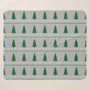 Tannenbaum- und Schneeflockenmuster, Sherpadecke