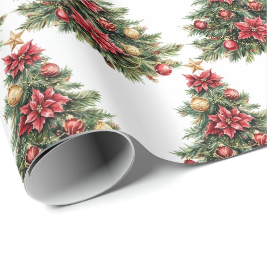 Tannenbaum-Weihnachtsbaum-Geschenk Geschenkpapier (Rolleneckpunkt)