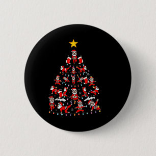 Tannenbaum Weihnachtsmann Yoga Pose Yoga Santa Wei Button
