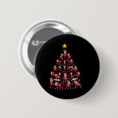 Tannenbaum Weihnachtsmann Yoga Pose Yoga Santa Wei Button (Vorne & Hinten)