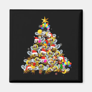 Tannenbaum-Weihnachtspulli für Bienenliebhaber  Magnet