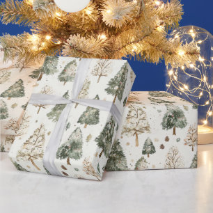 Tannenbäume aus Fichten Grün Creme Geschenkpapier