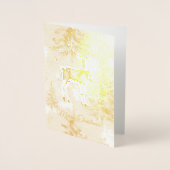 Tannenbäume Hirsche Schneeflocken Folienkarte (Vorderseite)