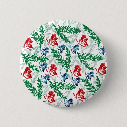 Tannenbaumzweige mit Berries Button (Vorderseite)