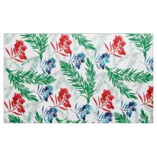 Tannenbaumzweige mit Berries Fabric Stoff
