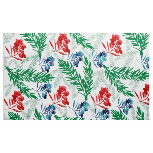 Tannenbaumzweige mit Berries Fabric Stoff (Yard (91,4 cm))