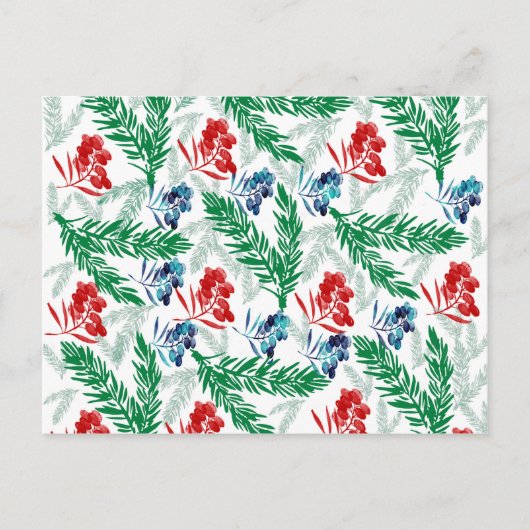 Tannenbaumzweige mit Berries Postkarte (Vorderseite)