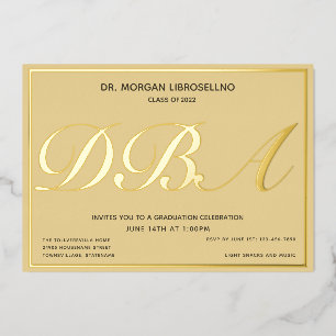 Tannengold Absolvent DBA Abschlussfeier Folieneinladung