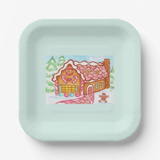 Tannenhaus-Papierteller Pappteller (Vorderseite)