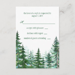 Tannenhochzeit RSVP Karte