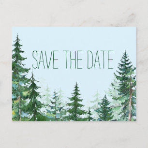 Tannenhochzeit-Save-the-Date-Karte Ankündigungspostkarte