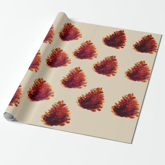 Tannenzapfen Geschenkpapier (Ungerollt)