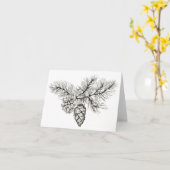 TannenZapfen, Original-Illustrationsdruck Karte (Gelbe Blume)