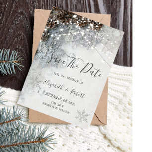 Tannenzapfen, Schneeflocken Merken Sie sich das Da Save The Date