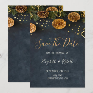 Tannenzapfen, Sterne merken Sie sich das Datum Save The Date