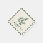 Tannenzapfen- und Gingham-Weihnachten Serviette (Ecke)