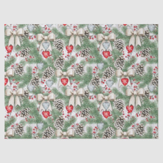 Tannenzapfen und Maschen Seidenpapier