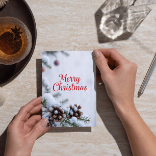 Tannenzapfen-Weihnachtsdesign mit Frost Karte