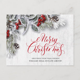 Tannenzapfen Weihnachtsfeiertag Firmen Gruß Postkarte