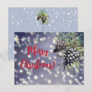 Tannenzapfen-Weihnachtskarte Postkarte