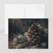 Tannenzapfen Winterkunst Postkarte (Vorne/Hinten)