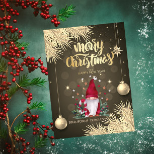 Tannenzweig, Kugeln, Gnom Weihnachten