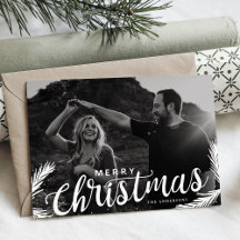 Tannenzweige Frohe Weihnachten Schrift Overlay
