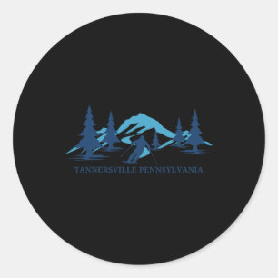 Tannersville Pennsylvania Ski Resort Skifahren Ski Runder Aufkleber